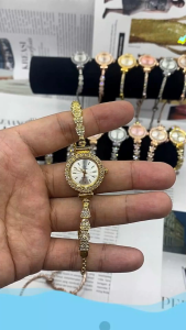 Jam Tangan Serut Mewah Gelang Serut Wanita Analog Quartz Adjustable Anti Air