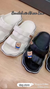 Giày Sandal Nữ Siêu Nhẹ 2 Quai Ngang Đế Cao 3cm Êm Chân Chống Thấm Nước Đi Mưa Điển Thời Trang - iDEP GL069