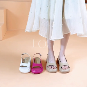 LOEI Kyra Heels Mules Wanita Kekinian Sendal Heels Tali Sendal Hak Korean Style 929