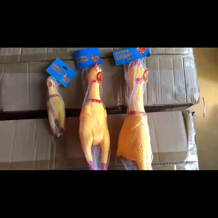 Ready Stock Funny Screaming Rubber Chicken Rooster Squeeze