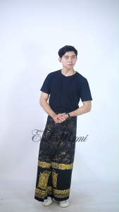 Sarung Batik Pria Elrumi Pekalongan Bisa COD Terbaru Motif Garda Coklat