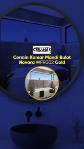 Ceramax Cermin Kamar Mandi Bulat Novara Gold WFR002 55 Cm