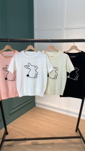 BL20852 Rabbit Loose Casual Knit Top