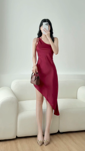 Đầm Lụa Tà Xéo FILILO Cổ Chéo Lệch Vai Thắt Dây Merry Dress Váy Dự Tiệc Thiết Kế Cao Cấp