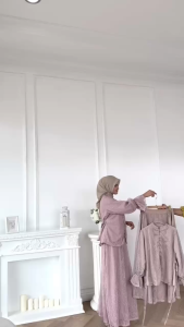 DAMARAA SET (BLOUSE + ROK) BUSUI SILK KOMBINASI CHANTILY DRESS KONDANGAN GAMIS BRUKAT TERBARU WANITA