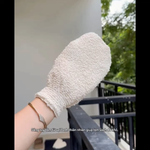 Bộ Găng Tay Tắm Sợi Lanh Mềm Mại Tẩy Tế Bào Da Chết Làm Sạch Da An Toàn Không Hóa Chất