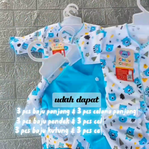 Chipu Baby - Paket 18 Pcs Baju Bayi Baru Lahir 9 Set Pakaian Bayi Newborn Warna Ungu Lilac Bahan Lembut Motif Lucu