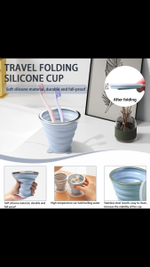 Collapsible Water Cup Travel Portable Outdoor Food-Grade Silicone Brushing Cup Compression Cup旅行折叠水杯