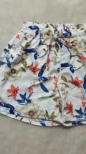 1PC LADIES COTTON CHALLIS COMFY SHORTS WITH DRAWSTRING AND POCKETS