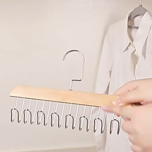 Thejoyful ไม้แขวนเสื้อกล้าม ไม้แขวนเสื้อใน ไม้แขวนชุดชั้นใน ที่แขวนผ้า hanger ตะขอ 8 ตัว แข็งแรง ทนทาน