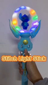 [Music & Colorful LED] Stitch Princes Unicorn Light Stick 360 Degree Rotation Light Kids Toys Gifts *READY STOCK*