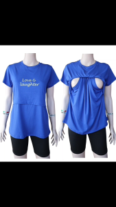 K1 Breastfeeding Statement Blouse "LOVE & LAUGHTER" and "TOGETHER FOREVER". Detailed and flawless print suitable for Mommy and Baby connection. 100% cotton spandex material. Very comfortable to wear at affordable price