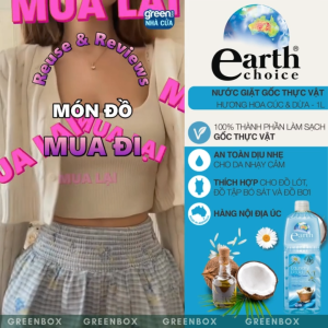 Nước giặt gốc thực vật Earth Choice giặt đồ lót quần áo lành tính cho da hương hoa cúc và dừa 1L/Chai