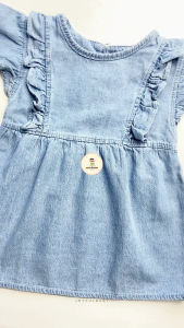 JOYFULBABY Dress Denim Anak Perempuan Ruffle