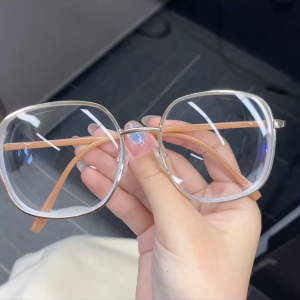 Graded Glasses for Nearsighted Square thin Frame Myopia Glasses with 0-600 Fashion Literary and Elegant Metal Frame