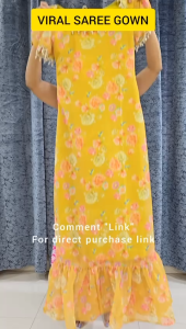 [PRE ORDER] Heavy Georgette with Digital Print Saree Gown ~ Delivery Lead Time : 10 days