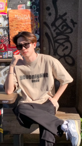 โล๊ะ ล้าง สต็อค YOLO เสื้อยืด OVERSIZE เสื้อยืดโอเวอร์ไซส์ เสื้อคอตตอน คอกลม แนวสตรีท YT2301