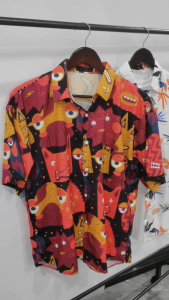 Summer Floral Print Polo Shirt Button Tops Casual Shirts Hawaiian Beach Wear