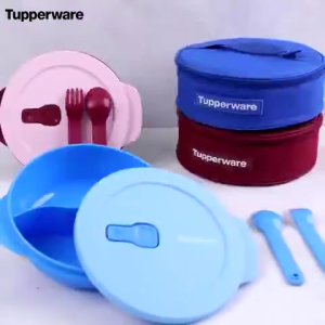 Hộp Cơm Chia Ngăn Crystalwave Lunch Set Tupperware - Quay lò vi sóng - Chính Hãng