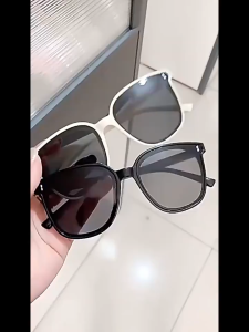 ใหม่ แว่นตากันแดด กรอบหนา ทรงสี่เหลี่ยม สีดํา แว่นตากันแดดแฟชั่น