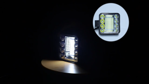 Lampu Sorot Mobil LED Floodlight IP67 Cool White 128W/96W 2in1 Color 4-Inci 37MM Sorot Kendaraan