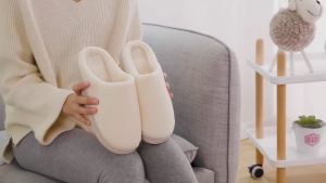 Home warm non-slip plain color cotton indoor slippers lovers for women and mens cotton slippers