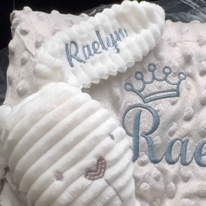 Embroidery Sulam Nama Newborn Baby Fleece Blanket Hadiah Gift