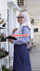 Mybamus X Itsazalya - Liya Mix Stripe Shirt - Atasan Kemeja Wanita