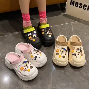 Thick Sandals for Women: Korean Sweet Style High Heel EVA Hole Shoes