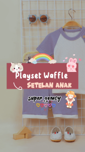 Setelan Main Anak Lucu Playset Waffle Delight Anak 1-5 Tahun by Ceelik Kids Apparel