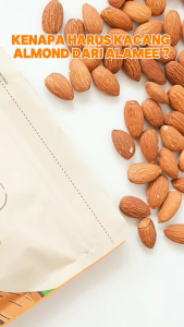 ALAMEE Almond Panggang 350gr Kacang Premium Roasted Organic Almon Whole Organik