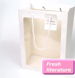 Gift Craft Paper Handbag Transparent Window Flower Bouquet Bag Box Wedding Birthday Festival Candy Packaging Bag