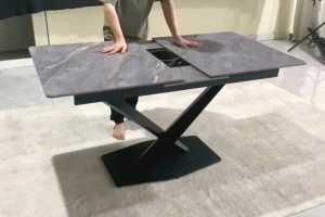 A05 Sintered Stone Dining Table With Built-in Electric Hob