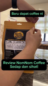 NomNom Coffee Kopi Sihat Pack Segera Sedap Walau Tanpa Tambahan Gula Rendah Kalori Coffee No Added Sugar 20g x 15 sachet