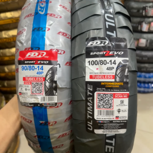 FDR Paket Ban Motor SPORT ZEVO 90/80-14 & 100/80-14 Tubeless TL Ban Motor Metic Free Pentil