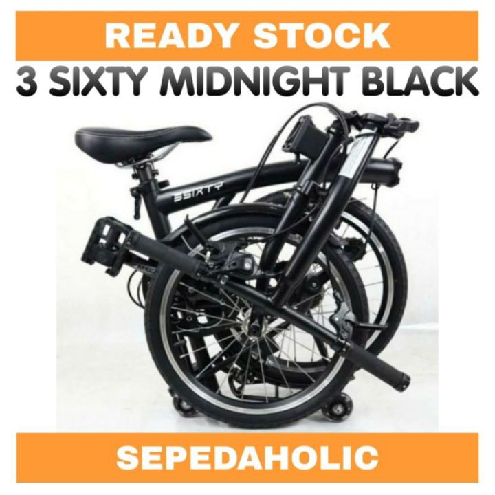 Sepeda Lipat TRIFOLD 3 SIXTY 3SIXTY MIDNIGHT BLACK 3 SPEED 16 Inch ORIGINAL Garansi Resmi 5 Tahun