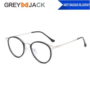 Grey Jack Kacamata Komputer  Antiradiasi Blueray Style Cat Eye Metal Oval Fashion Pria dan Wanita Terbaru 90029