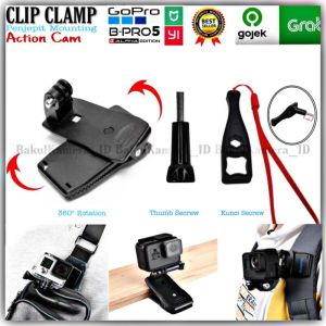 Backpack Clip Clamp Mount Penjepit Action Cam GoPro Insta360 Xiaomi Yi DJI Brica Bpro Akaso Kogan 4k