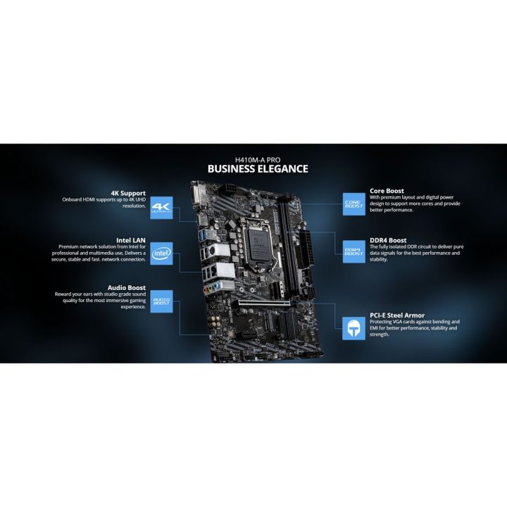 Motherboard Msi H410M-A PRO LGA 1200 Intel gen 10 chipset h410 DDR4 micro  atx Lazada Indonesia