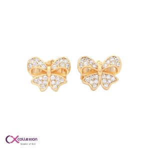 Collexion Aurora Bow Earring Studs  Anting Anak Lapis Emas Gold Plated CX56210001G