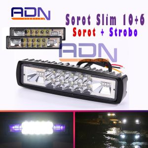 Lampu LED sorot Tembak CWL 10 mata 3X3 KEDIP motor mobil ADN