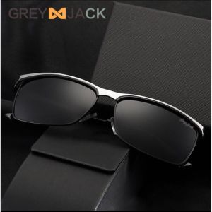 Grey Jack Sunglasses Polarized Kacamata Hitam Style Kotak Simple Kekinian Metal TR90 Fashion Pria Terbaru 735