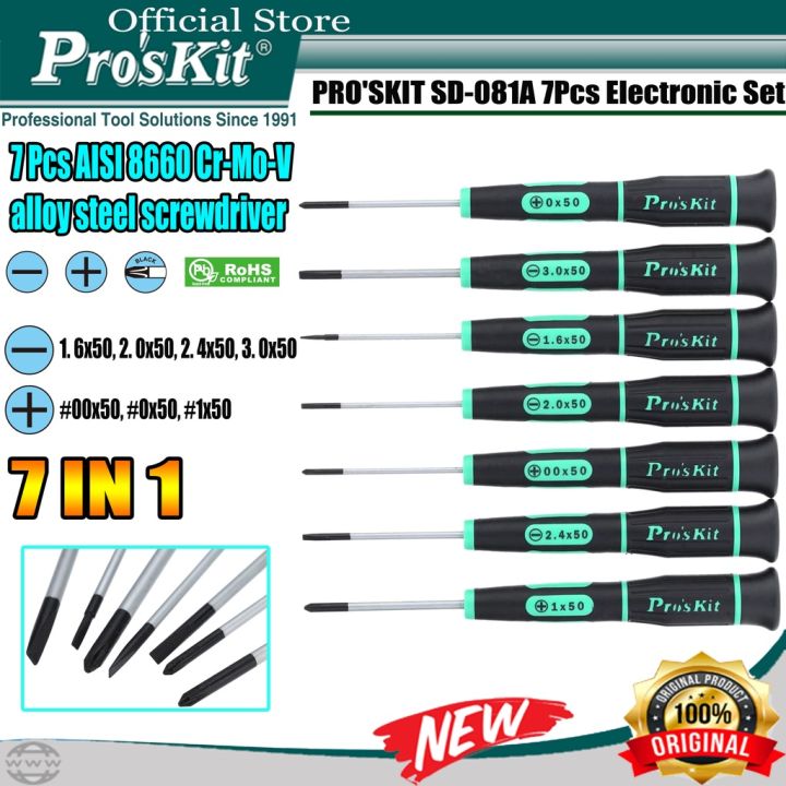 ProsKit SD-081A 7-in-1 Precision Screwdriver Set - Repair Tools For Phones, Watches, Electronics