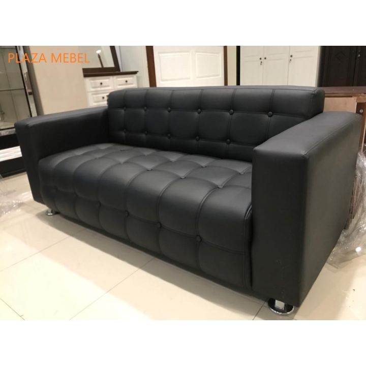 Sofa Kursi Tamu Procella Kesia 321 Hitam Minimalis Kulit Oscar (KHUSUS ...