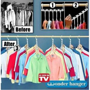 (BISA COD) GANTUNGAN BAJU PAKAIAN LIPAT AJAIB LEMARI MAGIC HANGER WONDER HANGER PLASTIK