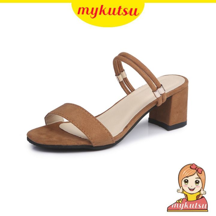 MYKUTSU Nausha Women Midi Heels (Plus Size 34-45) Lazada
