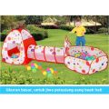 Mainan Tenda Anak Terowongan 4 in 1 + Kolam + Ring Basket Mainan Keranjang Mandi Bola Anak. 