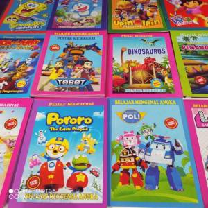 Buku mewarnai a4 belajar TK / PAUD edukasi