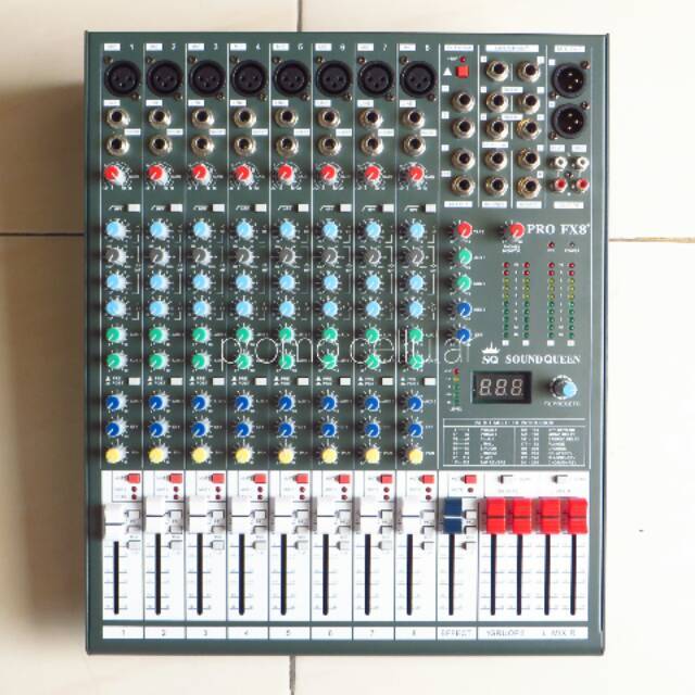 Audio Mixer 8 Channel Soundqueen Pro FX8 Plus Effect Reverb Mixing ...