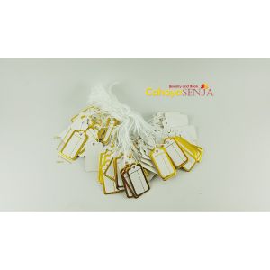 Price Tag / Label Harga / Label Perhiasan Putih List Gold isi 100 pcs